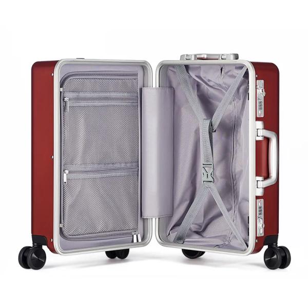 Universal Spinner Wheels Luxury Cabin Size Business Suitcase with TSA Lock and Anti-Theft Front Open Design