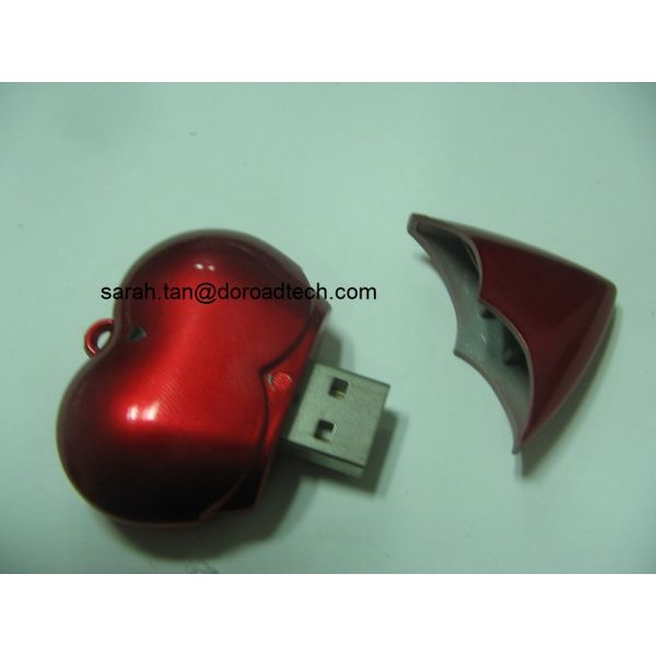 Free Plastic Heart Shaped USB Flash Drives, 100% Original New Memory Chip Guaranteed