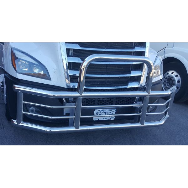 304 Stainless Steel Big Truck Semi-Truck Deer Guard With LED Lights For Kenworth International Prostar Freightliner Cascadia Vnl