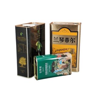 Custom 5L Square Rectangular Olive Oil Tin Can with 0.23mm Thickness and 25-30
