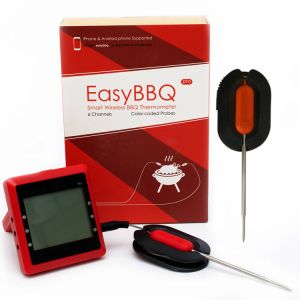 Six Channels 100 Meters Bluetooth Wireless Bbq Thermometer High Accuracy