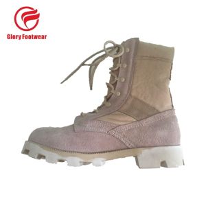 8 Inch High Heel Cow Suede Combat Boots Mens Sand Color With Cotton Fabric