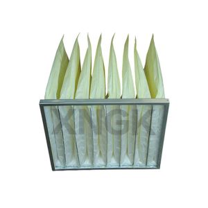 Synthetic Media Pocket Air Filter V Shape Galvanized Steel Frame