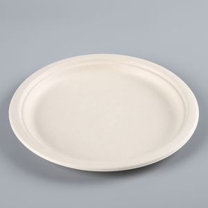 Biodegradable Sugarcane Bagasse Bio Paper Plate Pulp Fiber Round Disposable