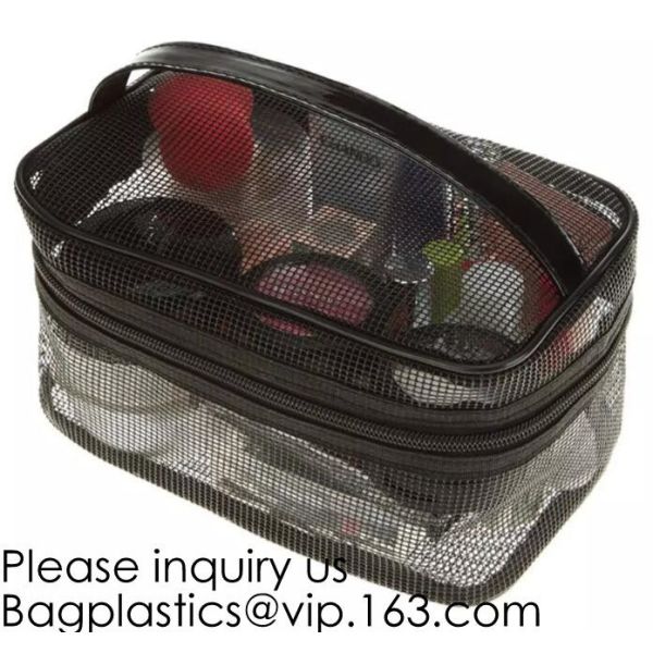 Portable Waterproof Travel Makeup Organizer Bags,Mesh Transparent Design Toiletry Bag for Women Toiletry Bag Makeup Bag