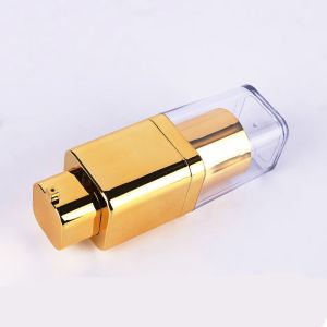 Gold Plating Airless Cosmetic Bottles Small Volume