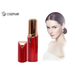 Rechargeable Mini Painless Face Hair Remover Gold Plated Lipstick Shaped