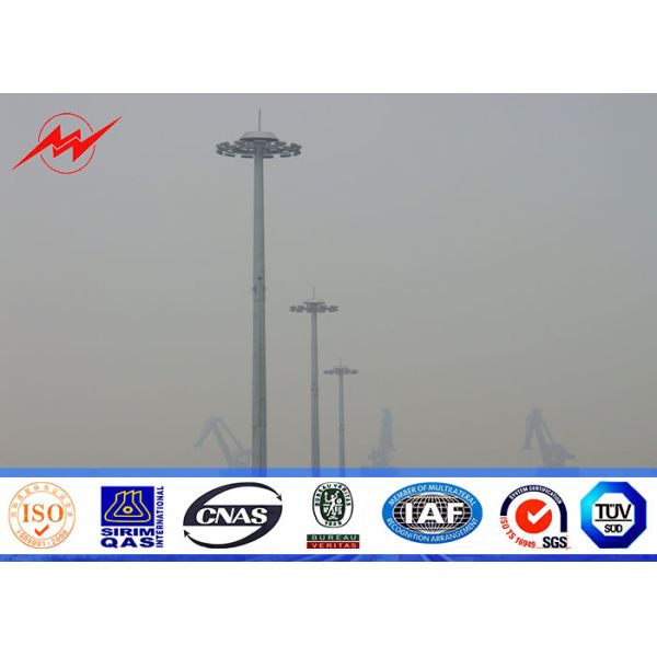 Buy Galvanized Octagonal 45M High Mast Light Pole With Platform Bracket Arm For Stadium Lighting at wholesale prices