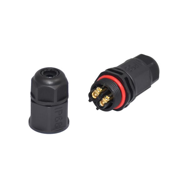 2 Pin LED Connector , Industrial L Straight Electrical Cable Connector