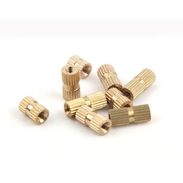Buy Brass Knurled Inlaid Nut Copper Injection Injection Double Pass Chamfered Knurled Copper Nut Set With Inlaid at wholesale prices