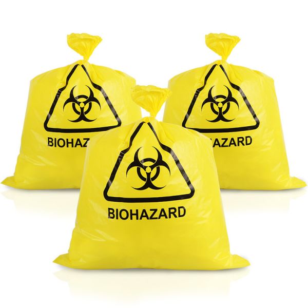 Buy Disposal 20L 50L 100L Yellow Medical Waste Bags HDPE PP LDPE at wholesale prices