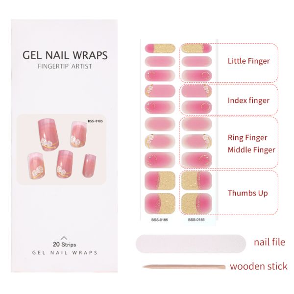 Custom-made 3D Semi Cured Gel Nail Sticker Popular Custom-made Korea Style Design