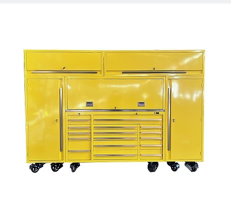 72 Inch Mobile Machine Tool Cabinet with Side Locker Customized Support and