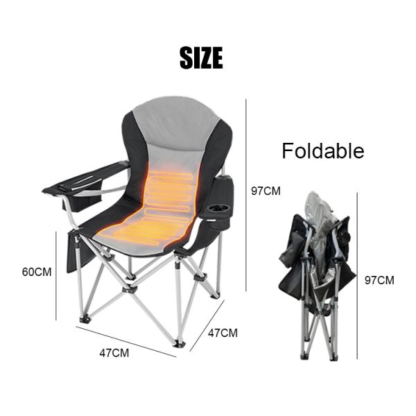 Oxford Cloth Hot Seat Folding Chair 160kg Portable Heated Stadium Seats