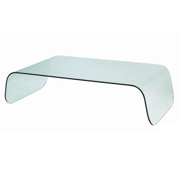 Hotel Luxury Living Room Dining Room Furniture New Design Modern Table Glass Factory High Quality Curved Bent Glass Coffee Table