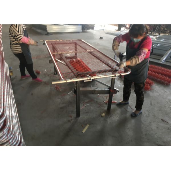 Buy Orange Chain Link Fabric construction barriers with 1"/25mm*25mm New Zealand Standard at wholesale prices