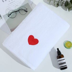Soft and Thick White Bath Towel made of Pure Cotton with Customized Embroidery