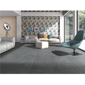 600x600 Matt Finish Cement Look Porcelain Tile Building Material Black Color