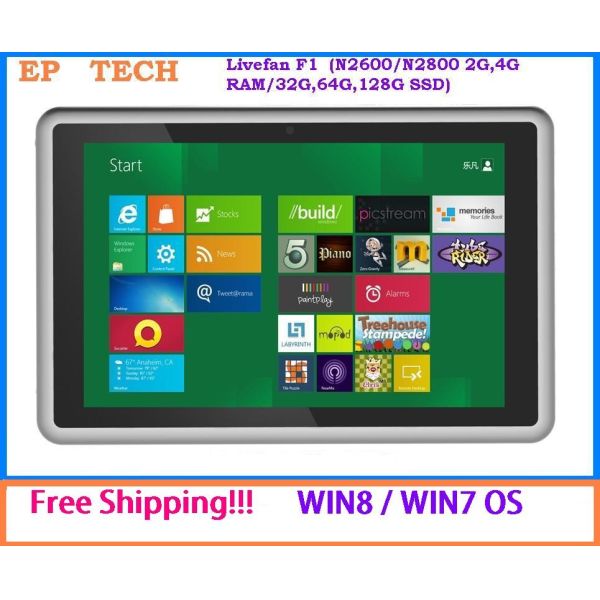 Free shipping!! 32/64-bit Tablet PC Win7/Win8 OS Atom N2800/N2600 Dual Core 1