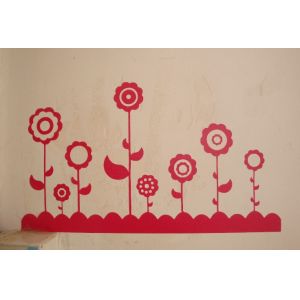 Personalised Contemporary Wall Flower Stickers G002, Wall Sticker Art /Decal