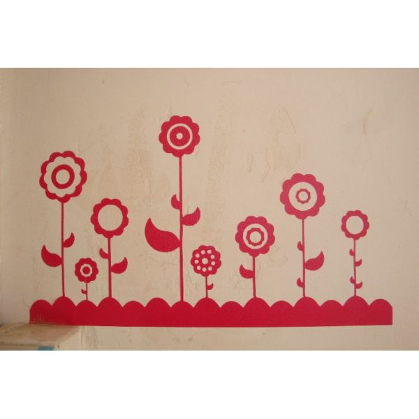 Personalised Contemporary Wall Flower Stickers G002, Wall Sticker Art /Decal