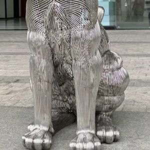Modern Art Cat Animal Decorative Metal Stainless Steel Sculpture Outdoor Large