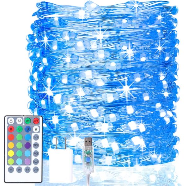 Bedroom IP67 Led Fairy Lights Plug In Colors Changing String Lights With Remote
