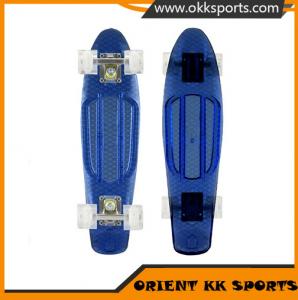 China 22x6inch 4 transparent PU wheel plastic skateboard for wholesale on sale