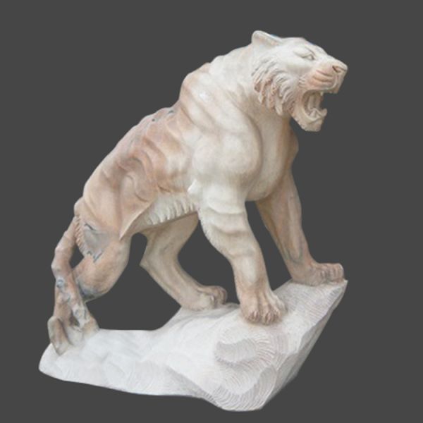 Outdoor stone carving garden marble tiger sculpture, china stone sculpture supplier