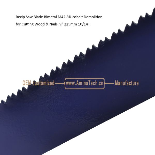 Recip Saw Blade Bimetal M42 8% cobalt Demolition for Cutting Wood & Nails 9" 225mm 10/14T,Power Tools