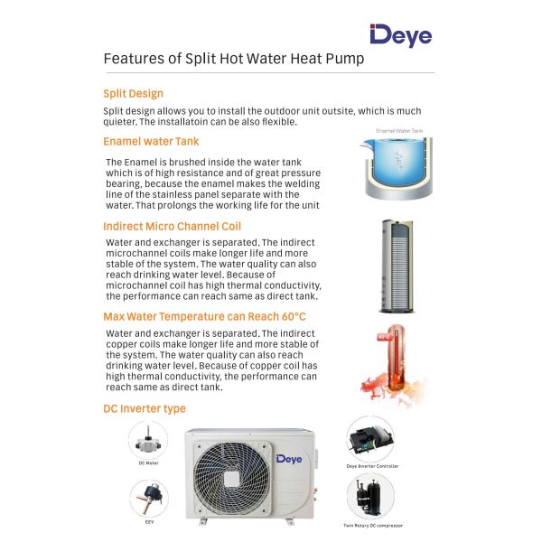 on grid solar AC/DC air source heating and cooing air to water heat pump