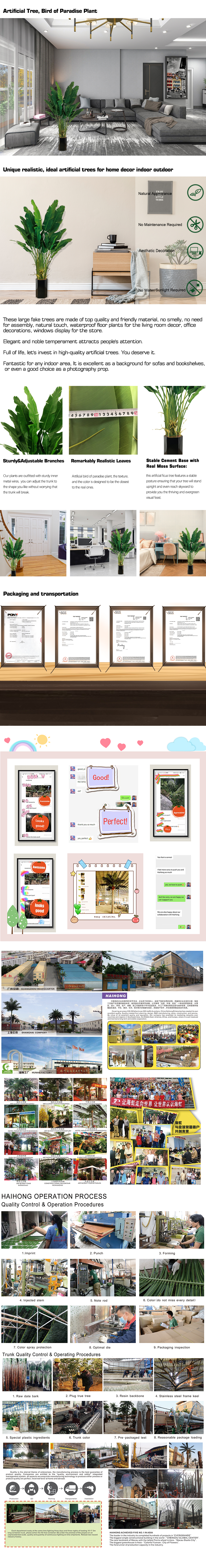 Anti - Fading Plastic Artificial Landscape Trees Potted Bird Of Paradise