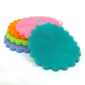 Kitchen Best Fancy Reusable High Quality Silicone Brush Cleaning Pad Circle Dishwashing Brush Cleaning Tool