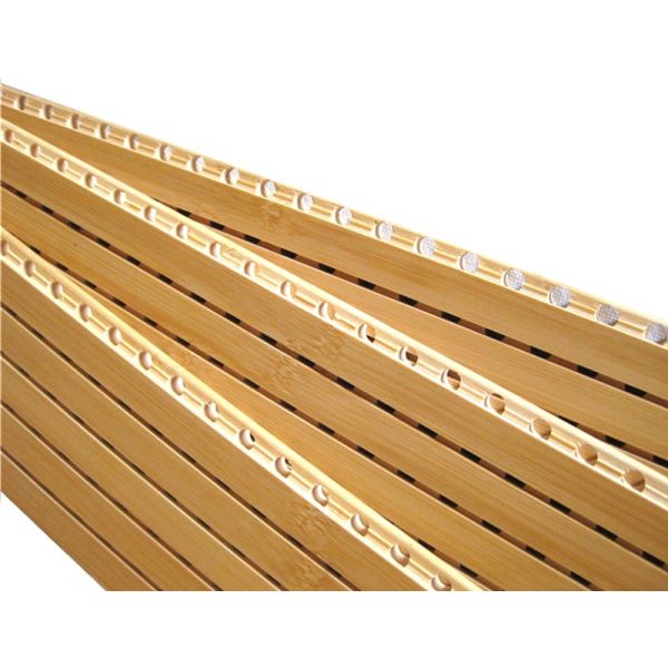 Anti Moisture Music Studio Acoustic Panels Composite MDF Grooved Wood Panel