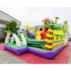 Backyard Commercial Inflatable Slide Dinosaur Jungle Park Bounce Castle