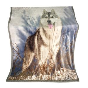 Wolf Design Printed Flannel Blanket