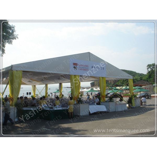 White PVC Fabric Cover Aluminum Frame High Peak Canopy against Strong Sun