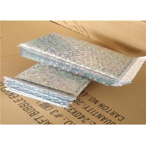 Silver Glamour Holographic Bubble Mailers Padded Envelopes Shock Resistance