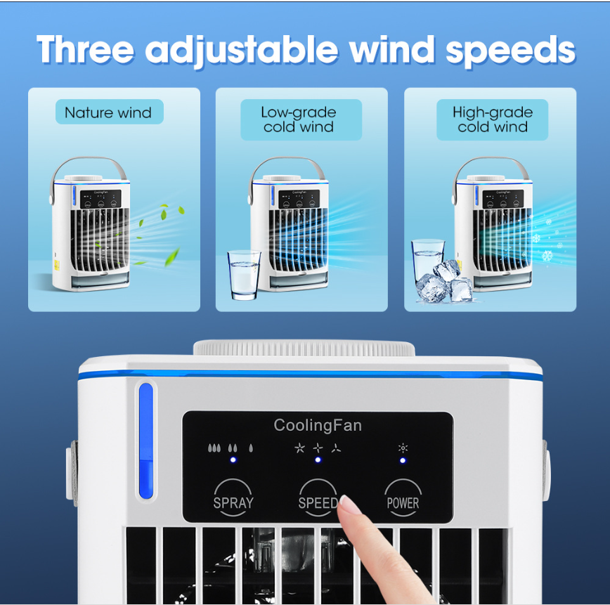 Electric Mini Air Conditioner Portable Cooler Fan for Office Table 2 Pc Water Cooling