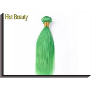 Green 100% Remy Virgin Human Hair , Straight Peruvian Weave Bundles