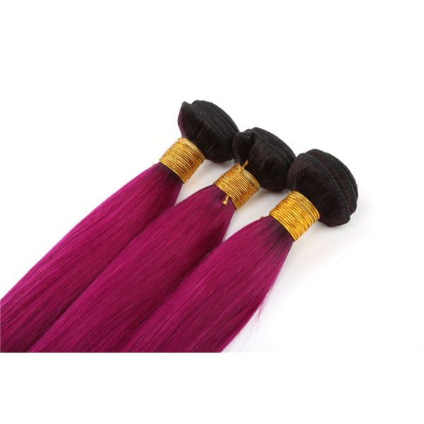 Double Drawn Purpled Color Straight Hair Unproduced Virgin Brazilian Hair Bundles
