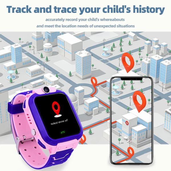 2G Kids Fitness Watch Teenager gps tracker Q12 Voice Chat Call For Children SOS LBS Location
