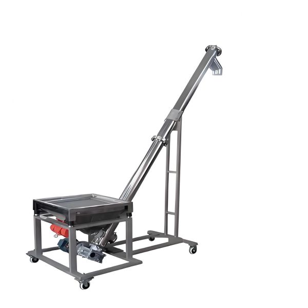 Flexible Screw Conveyor With Vibrating Hopper Oblique Auger Gravel Cement Hopper Screw Blade