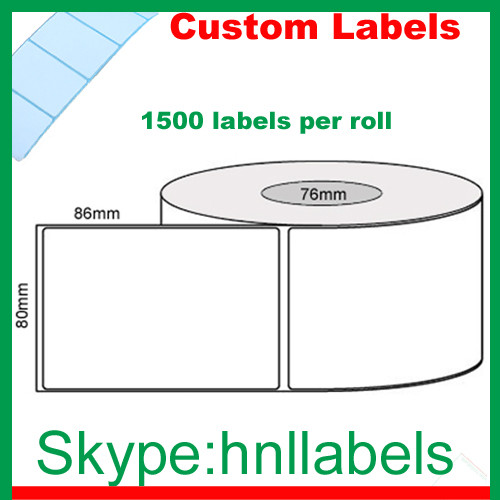 Thermal Transfer Labels 80mmX86mm/1 Plain Transfer Roll Permanent, 1,500Lpr,