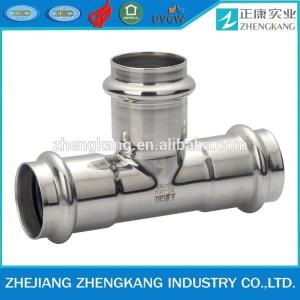 stainless steel single press equal tee-press fitting