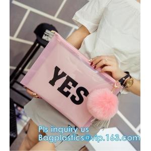Disposable Waterproof Transparent Toiletry Clear Pvc Cosmetic Zipper Slider Bag,