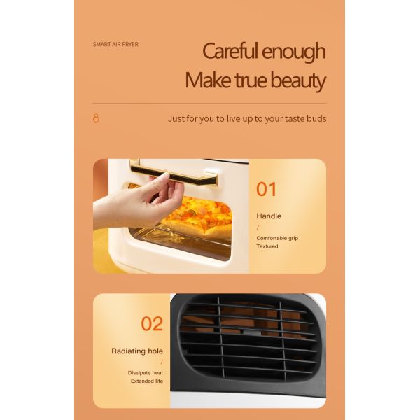 220-240V Large Capacity Air Fryer Oven with Touch Screen Control and Oil-Free Cooking