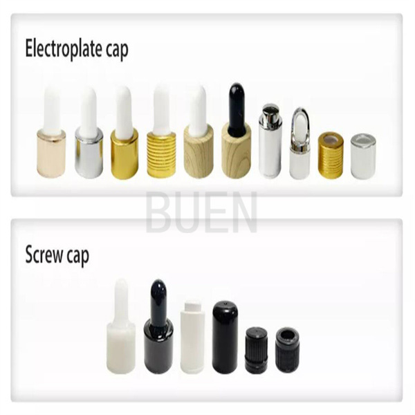 Flat Shoulder Liquid Glass Dropper Bottle With Soft Rubber Head