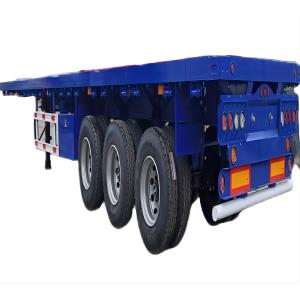 Quality CIMC Hot Sale 3 Axle made by high quality iron 40ft Container Chassis Car Trailers Flat Bed Container Flatbed Semi Trailer for sale