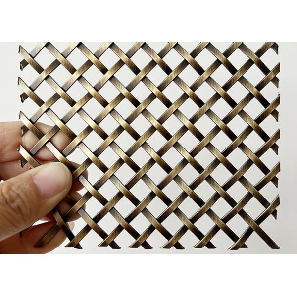 Buy Bronze Color Antique Brass Woven Lock Crimp Wire Mesh For Wall at wholesale prices